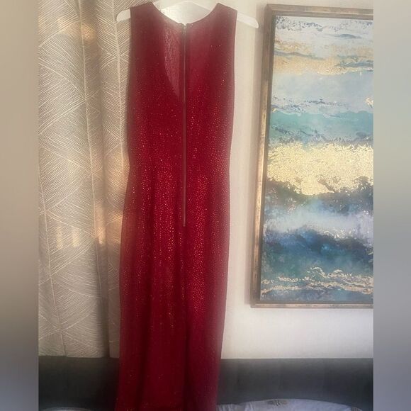 Alice + Olivia  jumpsuit Womens Size 6 Red Wine Sleeveless Pants Straight - Picture 8 of 16